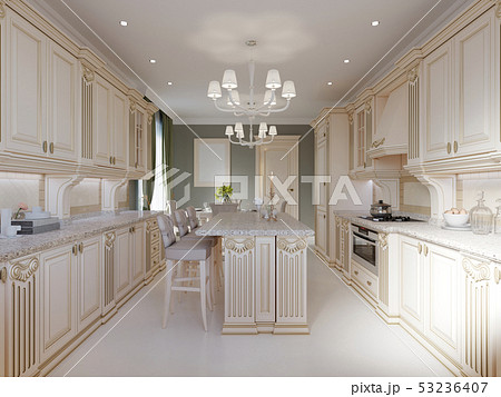 Classical kitchen with luxury elements. 53236407