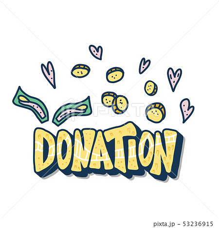 Vector donation box with lettering and decor.  53236915