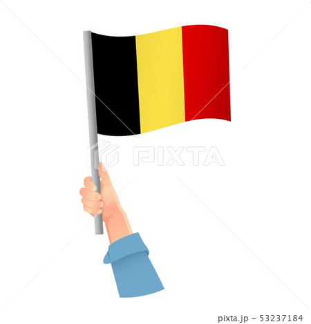 Belgium flag in hand icon 53237184