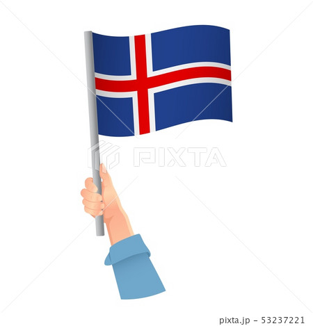 Iceland flag in hand icon 53237221