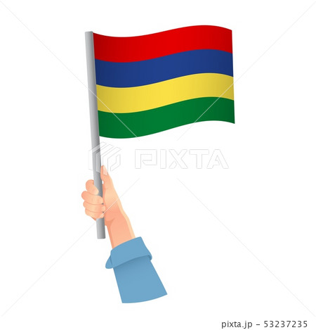 Mauritius flag in hand icon Mauritius flag in hand icon 53237235