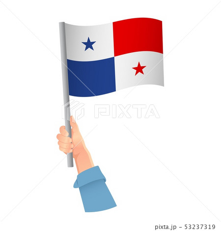 Panama flag in hand icon 53237319