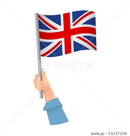 United Kingdom flag in hand icon United Kingdom flag in hand icon 53237356