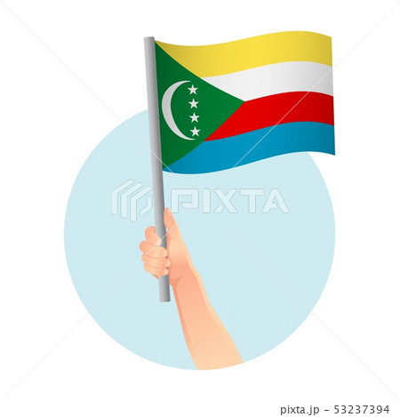 Comoros flag in hand icon 53237394