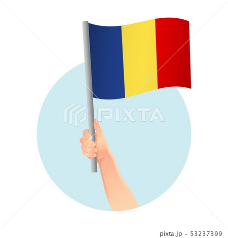 Chad flag in hand icon 53237399