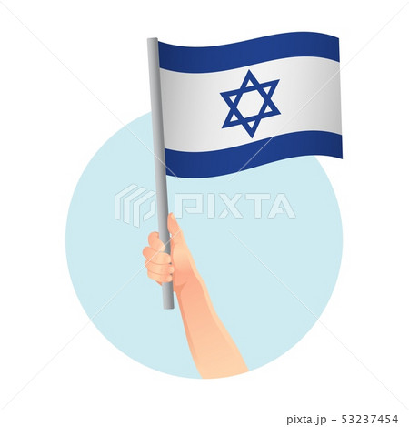 Israel flag in hand icon 53237454