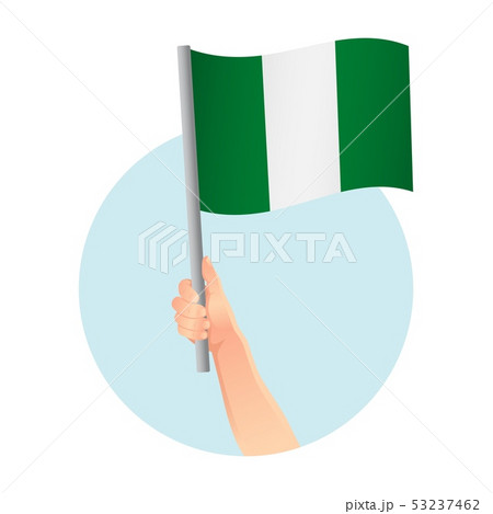 Nigeria flag in hand icon 53237462