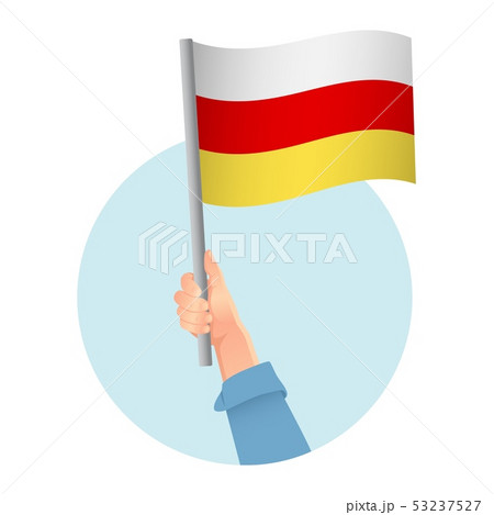 south ossetia flag in hand icon 53237527