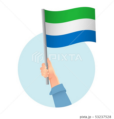 sierra leone flag in hand icon 53237528