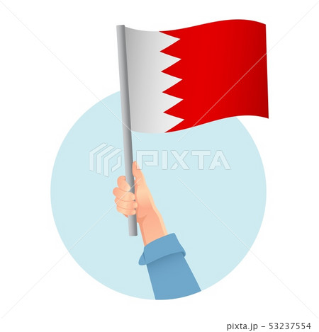 Bahrain flag in hand icon Bahrain flag in hand icon 53237554