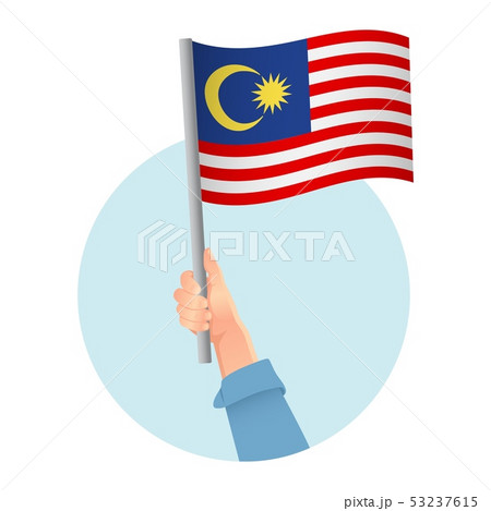 Malaysia flag in hand icon Malaysia flag in hand icon 53237615