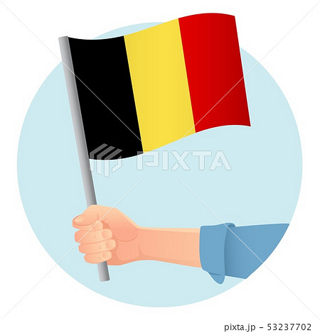Belgium flag in hand 53237702