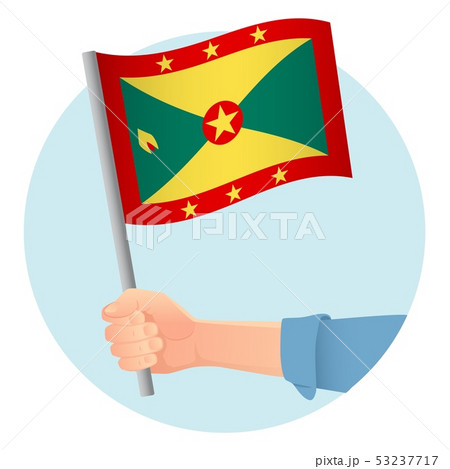 Grenada flag in hand 53237717