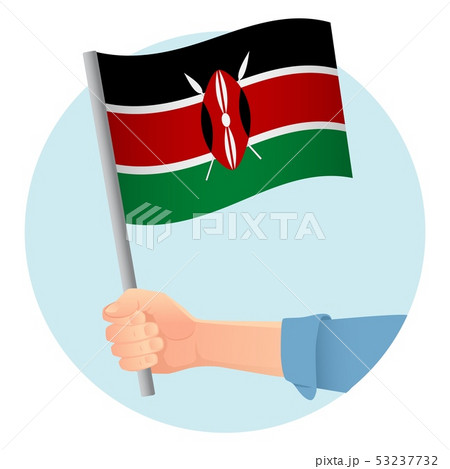 Kenya flag in hand 53237732