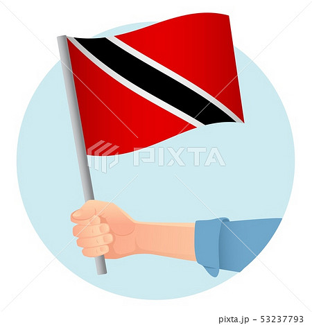 Trinidad and Tobago flag in hand 53237793