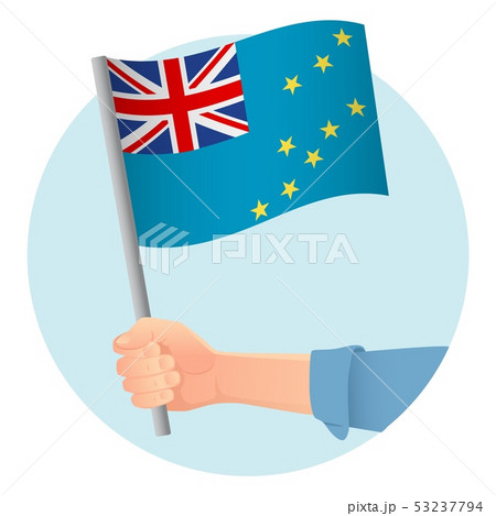 Tuvalu flag in hand 53237794