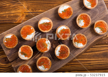 Tartalets with red caviar 53237915