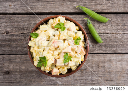 Traditional Mayonnaise Russian salad olivier Traditional Mayonnaise Russian salad olivier 53238099