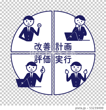 Pdca ビジネス シンプル 図解 イラストのイラスト素材