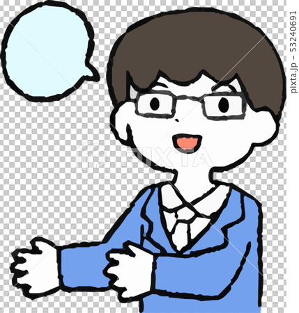 会話する会社員の男女 かわいい 話し合い 会議 コミュニケーション イラストのイラスト素材