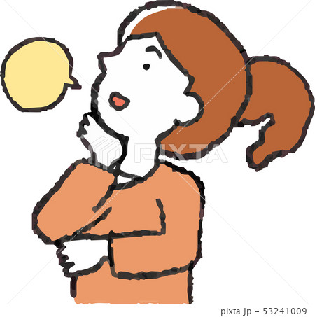 人物　女性　横向き　表情　ポーズ　リアクション　イラスト 53241009