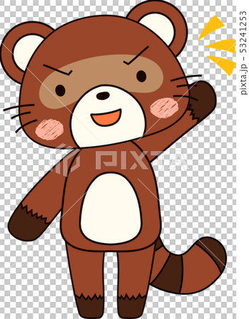 動物 たぬき かわいい 全身 キャラクター 反応 ポーズ 表情 イラストのイラスト素材