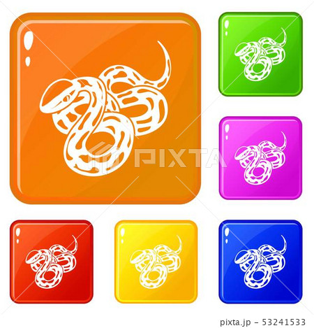 Texas snake icons set vector color Texas snake icons set vector color 53241533
