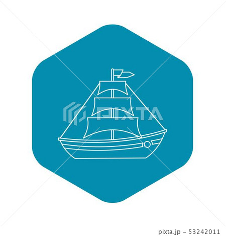 Boat with sails icon, outline style 53242011