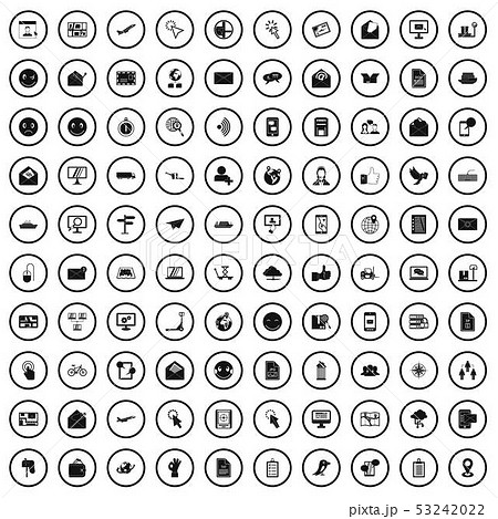 100 mail icons set in simple style 53242022