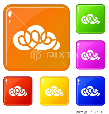 Element cloud icons set vector color Element cloud icons set vector color 53242198
