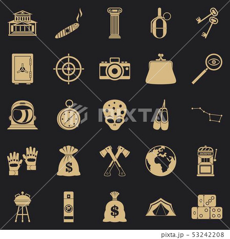 Big money icons set, simple style 53242208