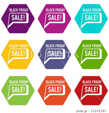 Bubble speech sale black friday icons set 9 vector Bubble speech sale black friday icons set 9 vector 53242267