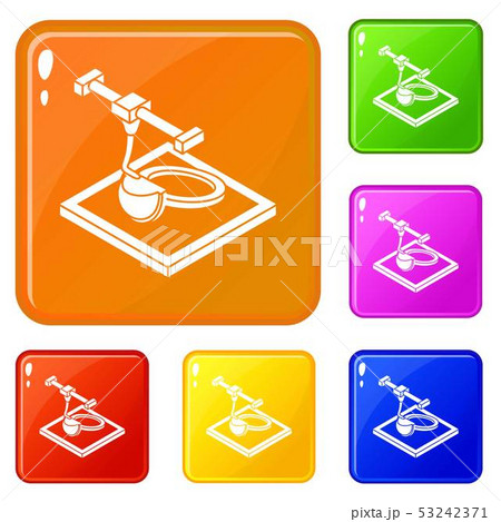 Ring d printing icons set vector color 53242371