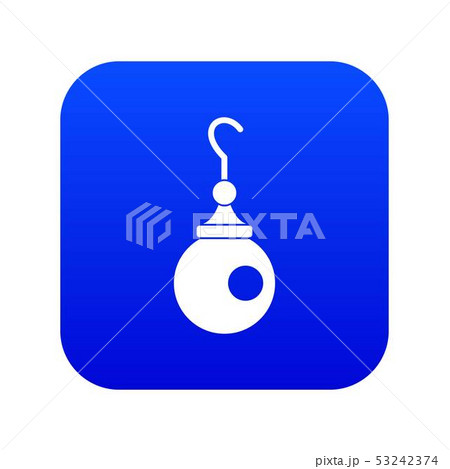 Earring icon digital blue 53242374