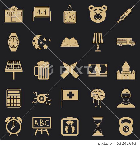 School bell icons set, simple style School bell icons set, simple style 53242663