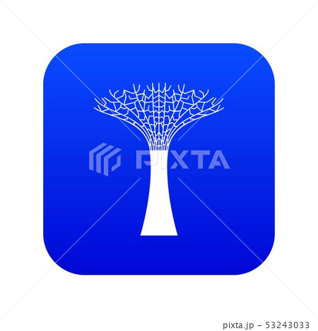 Singapore Supertree at the Gardens By The Bay icon digital blue 53243033