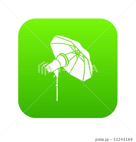 Studio flash with umbrella icon green vector 53243169