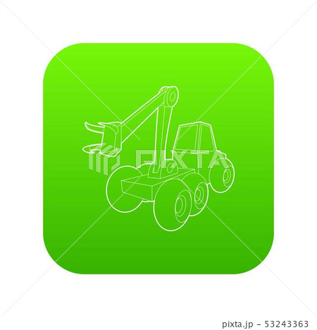 Hydraulic crane icon green vector 53243363