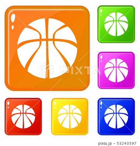 Basketball icons set vector color 53243597