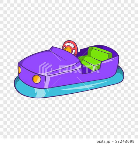Bumper car in amusement park icon, cartoon style 53243699
