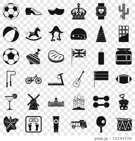 Ball icons set, simple style Ball icons set, simple style 53243720