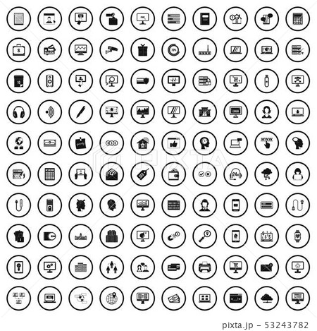 100 internet banking icons set, simple style 53243782