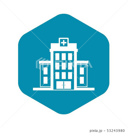 Hospital icon, simple style 53243980