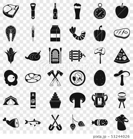 Nature rest icons set, simple style Nature rest icons set, simple style 53244026