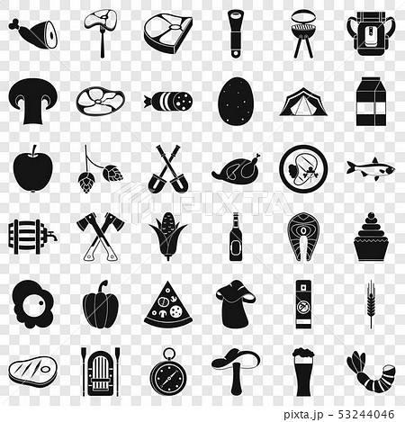 Nature travel icons set, simple style Nature travel icons set, simple style 53244046