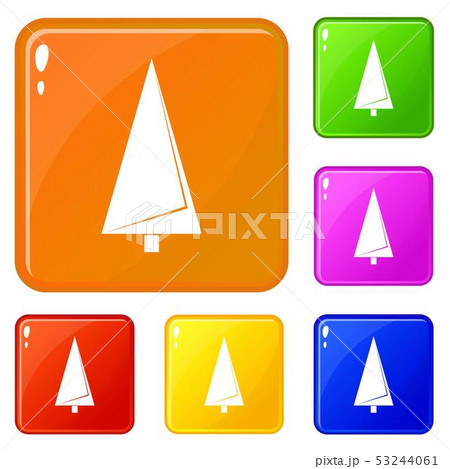 Origami fir tree icons set vector color Origami fir tree icons set vector color 53244061