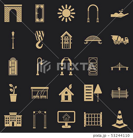 Digging icons set, simple style 53244110