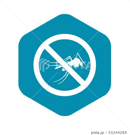 No mosquito sign icon, simple style 53244269