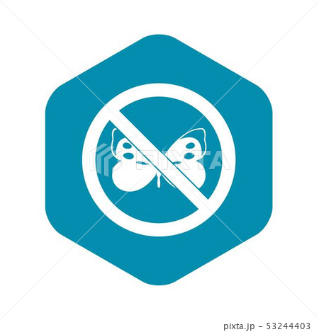 No butterfly sign icon, simple style No butterfly sign icon, simple style 53244403