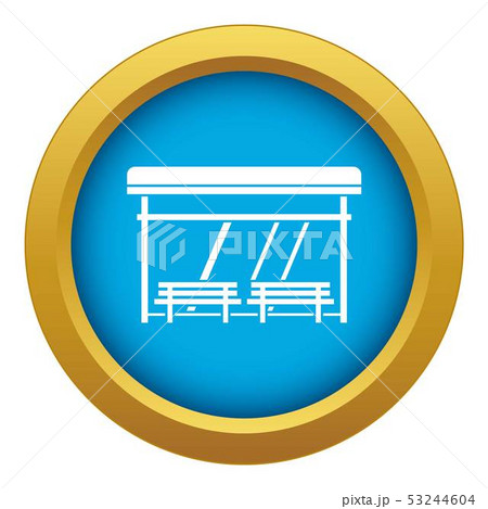 Bus stop icon blue vector isolated 53244604
